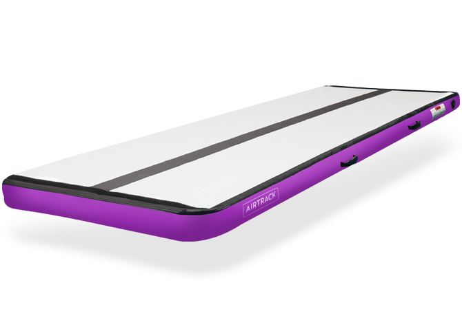 AirTrack Home inflatable gymnastics mat in purple for tumbling, cheer, and safe home training